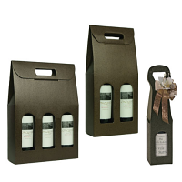 Italian Wine Bottle Carrier - Chocolate Pebble Design